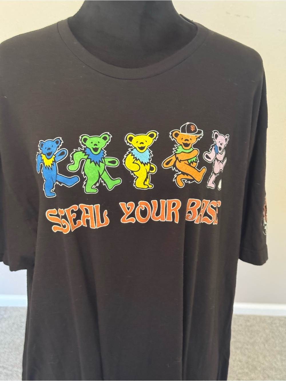 Grateful Dead x San Francisco Giants "Steal Your Base" T-Shirt XXL Black Rare
